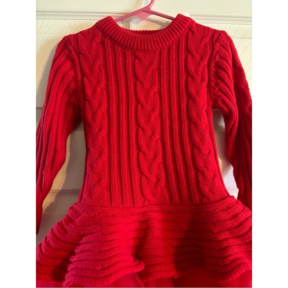 Red sweater dress with tulle skirt ❤️❤️ - Picture 4 of 7
